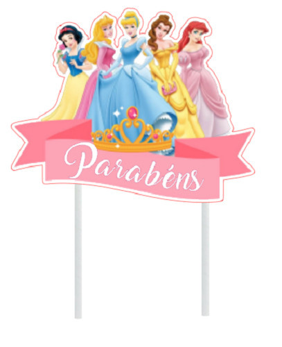 Princesa Bolo Topper para Crianças, Festa de Aniversário