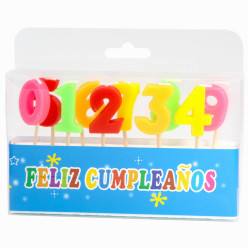 10 Velas Números Coloridas