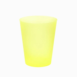 4 Copos Plástico Reutilizável Amarelo Neon