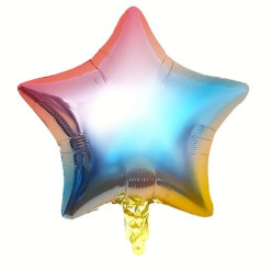 Balão Estrela Rainbow Pastel Foil 45cm