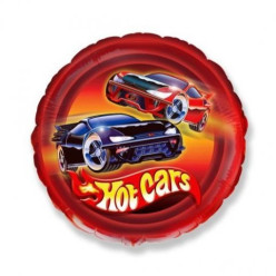 Balão Foil Redondo Hot Cars Hot Wheels 45cm