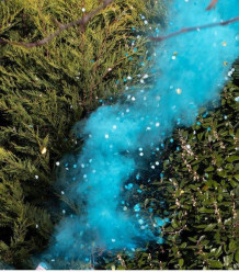 Canhão de Revelação de Fumo e Confettis Azul