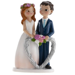 Figura 16cm Bolo Casamento Noivos Coração