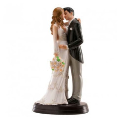 Figura Bolo Casamento Noivos Abraçados 18cm