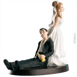 Figura Bolo Casamento Noivos Alcoolizados 14cm