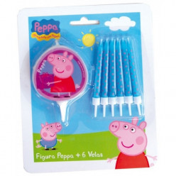 Figura da Peppa com 6 velas