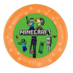 Prato Plástico Minecraft Laranja 21cm