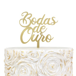 Topper Bolo Ouro Casamento Bodas de Ouro