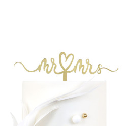 Topper Bolo Ouro Casamento Mr & Mrs